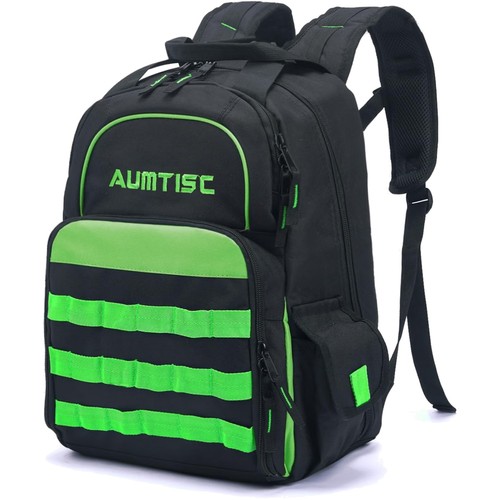 Ergonomic green tool backpack - ergonomic,